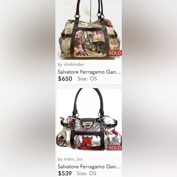 Salvatore Ferragamo Gancini Shoulder Bag Floral Animal Print Multi-Host Pick! - Picture 16 of 16